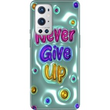 Adasena Oneplus 9 Pro Kılıf Desenli Baskılı Tpu Rubber Kapak Never Give Up