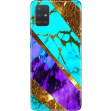 Adasena Samsung Galaxy A51 Kılıf Desenli Baskılı Tpu Rubber Kapak Nezih Mermer