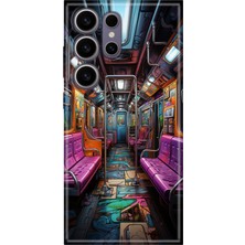 Adasena Samsung Galaxy S24 Ultra Kılıf Desenli Baskılı Tpu Rubber Kapak Metro