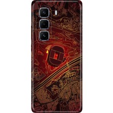 Adasena Infinix Hot 50 Pro Plus 5g Kılıf Desenli Baskılı Tpu Rubber Kapak Sarı Kırmızı Stadyum