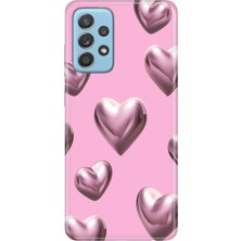 Adasena Samsung Galaxy A23 Kılıf Desenli Baskılı Tpu Rubber Kapak Platin Kalp