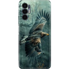 Adasena Tecno Pova 3 Kılıf Desenli Baskılı Tpu Rubber Kapak Ürküten Kartal