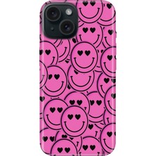iPhone 13 Kılıf Desenli Baskılı Tpu Rubber Kapak Pembe Tebessüm