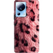 Adasena Xiaomi Mi 13 Lite Kılıf Desenli Baskılı Tpu Rubber Kapak Pembe Çitah