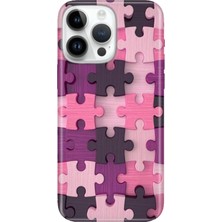 Adasena iPhone 15 Pro Max Kılıf Desenli Baskılı Tpu Rubber Kapak Puzzle