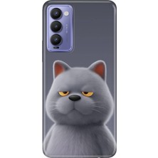 Adasena Tecno Camon 18 Kılıf Desenli Baskılı Tpu Rubber Kapak Uykulu Kedi