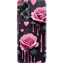 Senada Oppo A58 Kılıf Desenli Baskılı Tpu Rubber Kapak Akan Güller