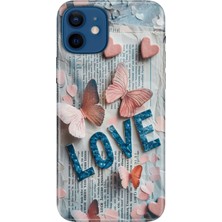 Adasena iPhone 12 Kılıf Desenli Baskılı Tpu Rubber Kapak Love Painting
