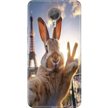 Adasena General Mobile Gm 5 Plus Kılıf Desenli Baskılı Tpu Rubber Kapak Pariste Tavşan