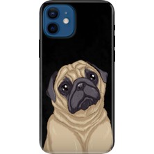 Adasena iPhone 12 Kılıf Desenli Baskılı Tpu Rubber Kapak Minnoş Pug