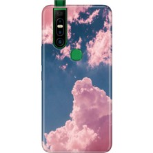 Adasena Infinix S5 Pro Kılıf Desenli Baskılı Tpu Rubber Kapak Pembe Bulut