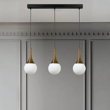 Bamyum Eskitme Lund Üçlü Düz Cakalı Avize Sarkıt Salon Mutfak Lamba Aydınlatma Avize Ev Dekorasyonu