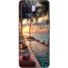 Adasena Oppo Reno 5 Lite Kılıf Desenli Baskılı Tpu Rubber Kapak Zengin Tatili