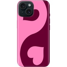 Adasena iPhone 15 Kılıf Desenli Baskılı Tpu Rubber Kapak Pinker Love
