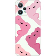 Adasena Realme 9 Pro Kılıf Desenli Baskılı Tpu Rubber Kapak Pink Frogs