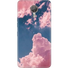 Adasena General Mobile Gm 5 Plus Kılıf Desenli Baskılı Tpu Rubber Kapak Pembe Bulut