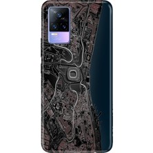 Vivo V21E Kılıf Desenli Baskılı Tpu Rubber Kapak Siyah Beyaz Stadyum
