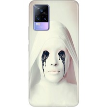 Adasena Vivo V21E Kılıf Desenli Baskılı Tpu Rubber Kapak Rahibe
