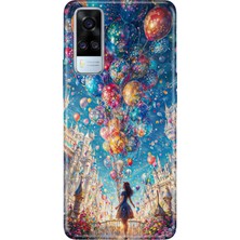 Adasena Vivo Y51 Kılıf Desenli Baskılı Tpu Rubber Kapak Mutlu Kız
