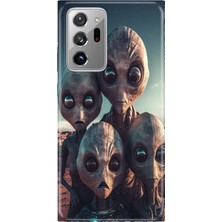 Adasena Samsung Galaxy Note 20 Ultra Kılıf Desenli Baskılı Tpu Rubber Kapak Ufo