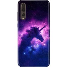 Adasena Huawei P20 Pro Kılıf Desenli Baskılı Tpu Rubber Kapak Unicorn Cloud