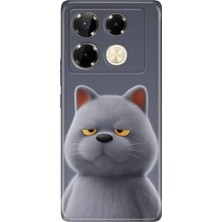 Adasena Infinix Note 40 Pro 5g Kılıf Desenli Baskılı Tpu Rubber Kapak Uykulu Kedi
