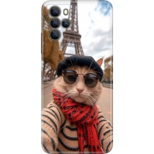 Adasena Omix X700 Kılıf Desenli Baskılı Tpu Rubber Kapak Selfie Cat