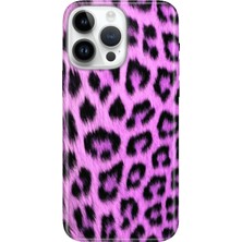Adasena iPhone 16 Pro Max Kılıf Desenli Baskılı Tpu Rubber Kapak Mor Kürk