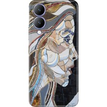 Adasena Vivo Y17S Kılıf Desenli Baskılı Tpu Rubber Kapak Mozaic Kadın