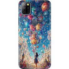 Infinix Smart 5 Kılıf Desenli Baskılı Tpu Rubber Kapak Mutlu Kız