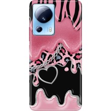 Adasena Xiaomi Mi 13 Lite Kılıf Desenli Baskılı Tpu Rubber Kapak Society Kalp