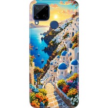 Adasena Realme C21Y - C25Y Kılıf Desenli Baskılı Tpu Rubber Kapak Santorini