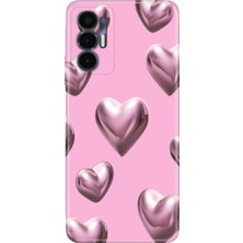 Adasena Tecno Pova 3 Kılıf Desenli Baskılı Tpu Rubber Kapak Platin Kalp