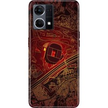 Adasena Oppo Reno 7 4g Kılıf Desenli Baskılı Tpu Rubber Kapak Sarı Kırmızı Stadyum