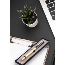 Hür Gold Isme Özel Roller Tükenmez Kalem Gold Detaylı Özel Kutulu/tüm Özel Günler Için (Siyah)