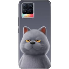 Adasena Realme 8 - 8 Pro Kılıf Desenli Baskılı Tpu Rubber Kapak Uykulu Kedi