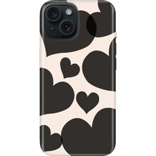 Adasena iPhone 15 Kılıf Desenli Baskılı Tpu Rubber Kapak Matte Heart