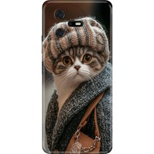 Casper Via A40 Kılıf Desenli Baskılı Tpu Rubber Kapak Parisli Kedi