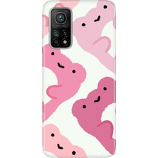 Adasena Xiaomi Mi 10T Pro Kılıf Desenli Baskılı Tpu Rubber Kapak Pink Frogs
