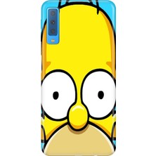 Adasena Samsung Galaxy A7 2018 Kılıf Desenli Baskılı Tpu Rubber Kapak Simpsonface