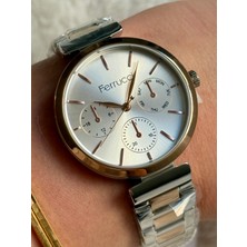 Ajda Bilezik Hediyeli Rosegold ve Gümüş Ferrucci Kadın Saati