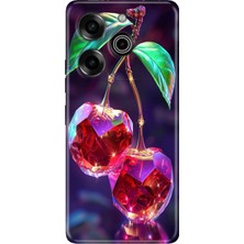 Adasena Tecno Pova 6 Pro Kılıf Desenli Baskılı Tpu Rubber Kapak Kristal Kiraz