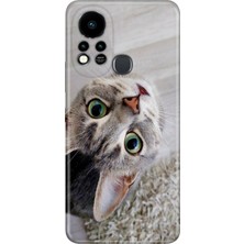 Senada Infinix Hot 11S Kılıf Desenli Baskılı Tpu Rubber Kapak Evdeki Kedi
