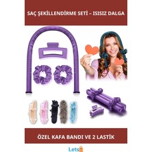 Letsii Isısız Saç Şekillendirme Kafa Bandı ve Lastik Seti
