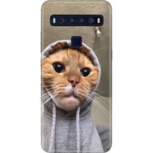 Adasena Tcl 10L Kılıf Desenli Baskılı Tpu Rubber Kapak Selfie Kedicik