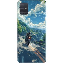 Adasena Samsung Galaxy A71 Kılıf Desenli Baskılı Tpu Rubber Kapak Motorsiklet Aşkı
