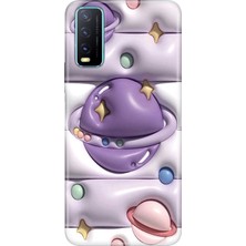 Senada Vivo Y11S Y20 Y20S Kılıf Desenli Baskılı Tpu Rubber Kapak 3D Space