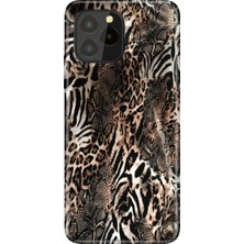 Oukitel C21 Pro - C21 Plus Kılıf Desenli Baskılı Tpu Rubber Kapak Leopar Sanat