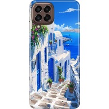 Adasena Samsung Galaxy M33 Kılıf Desenli Baskılı Tpu Rubber Kapak Santorini Tatil