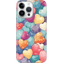 Senada iPhone 16 Pro Kılıf Desenli Baskılı Tpu Rubber Kapak Heart Pattern